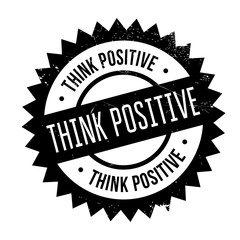 Think positive stamp. Grunge design with dust scratches. Effects can be easily removed for a clean, crisp look. Color is easily changed.