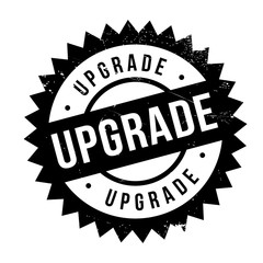 Upgrade stamp. Grunge design with dust scratches. Effects can be easily removed for a clean, crisp look. Color is easily changed.