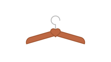 Vector image of hangers on a light background. Wooden products. Subject to wear. The object of the closet. For storage of outer clothing in a closet. Theatre equipment.
