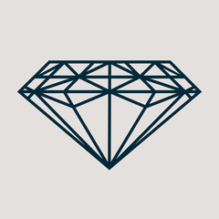 icon for jewelry goods such as classic diamond
