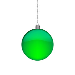 Hanging Christmas ball. Vector illustration.