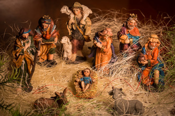 Statues in a Christmas Nativity scene