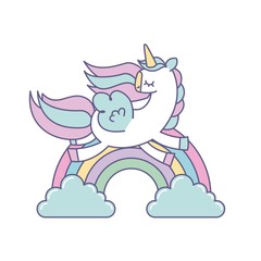 drawing cute unicorn icon vector illustration design