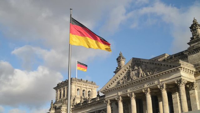 Flag of Germany on Reichstag building