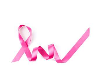 Obraz na płótnie Canvas Pink breast cancer ribbon isolated