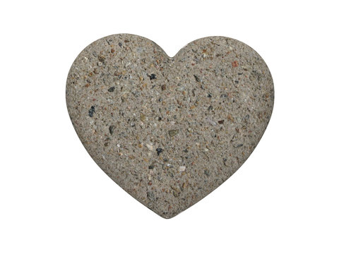 3D illustration stone rock heart on a white background
