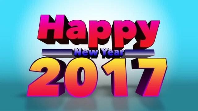 Happy New Year And Merry Christmas 2017 Text Animation 4K Loop