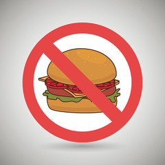 burger fast food unhealth prohibited vector illustration eps 10