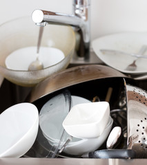 Dirty dishes in the sink