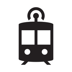 Naklejka premium Self driving train - Glyph Icon - Black