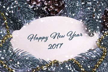 Happy New Year greeting card, 2017