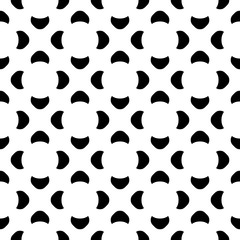 Vector monochrome seamless pattern. Abstract black & white texture with simple geometric figures. Endless background for tileable print, decoration, textile, fabric, cloth, furniture, stationery, web
