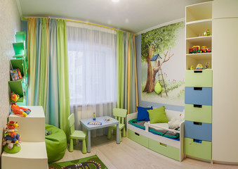 interior of kids playing room