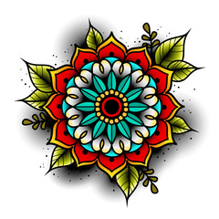 Old school tattoo flower
