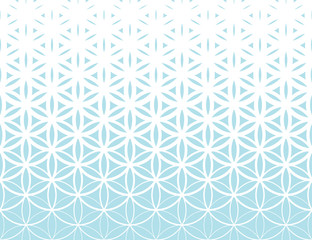 Abstract sacred geometry blue gradient flower of life halftone   pattern