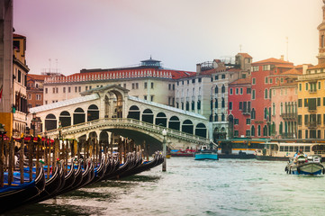 Venice, The Rialto bridge over the Gran Canal