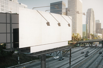 Empty white billboard side