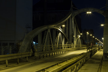 Historical Swing Bridge At Krefeld Uerdingen Harbour