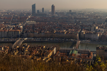 City landscape in the city of lyon