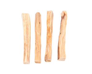 Palo santo smudging sticks isolated on white background