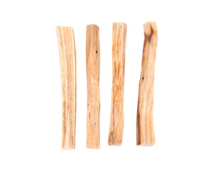 Palo santo smudging sticks isolated on white background