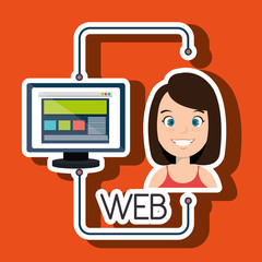 woman cartoon web page vector illustration eps 10