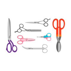 Scissors vector icons set