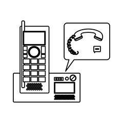 Phone device icon. Call telephone communication and contact theme. Isolated design. Vector illustration