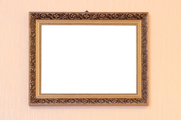 Empty frame from a picture, document, diploma or commendation on a wall