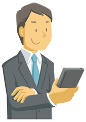 スマートフォンを見るビジネスマン