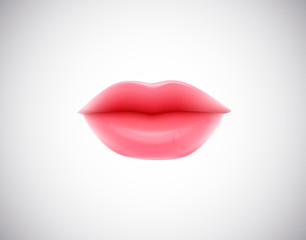young woman lips isolated. Sexy plump lips without makeup.Part o