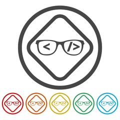 Code flat icon 