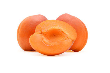 organic apricots fruit isolated on white background