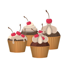 Cupcake icon. Bakery food shop traditional and product theme. Isolated design. Vector illustration
