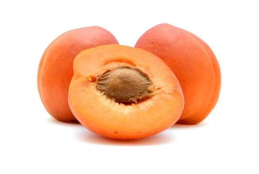 organic apricots fruit isolated on white background