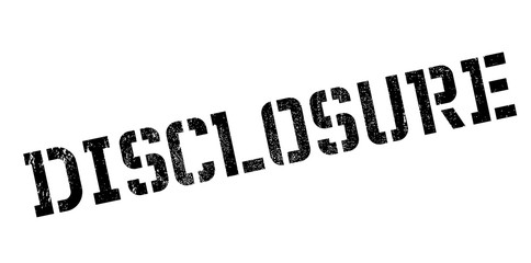 Disclosure rubber stamp. Grunge design with dust scratches. Effects can be easily removed for a clean, crisp look. Color is easily changed.