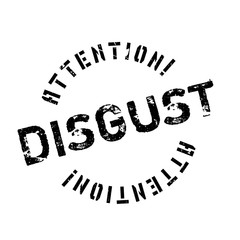 Disgust rubber stamp. Grunge design with dust scratches. Effects can be easily removed for a clean, crisp look. Color is easily changed.