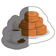 Bread and coffee mug icon. Bakery food shop traditional and product theme. Isolated design. Vector illustration