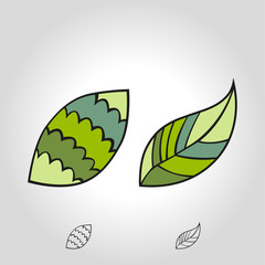 leaf logo, icon and symbol vector illustration