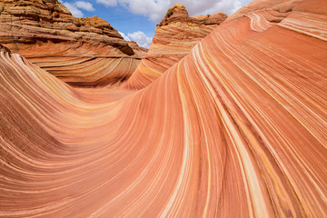 Rock Waves - Smooth and colorful sandstone rock waves at the center of The Wave, a dramatic...