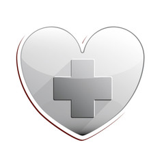 Cross shape icon. Medical heath care and hospital theme. Isolated design. Vector illustration