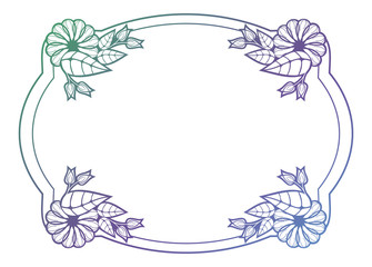 Beautiful floral label with gradient fill.  Raster clip art.