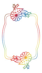 Obraz premium Beautiful floral label with gradient fill. Raster clip art.