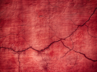 Red grunge textured wall closeup