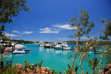 Fototapete Whitehaven Beach, Whitsundays-Insel, Australien Schönes blaues Wasser von Whitehaven Beach in den Whitsundays
