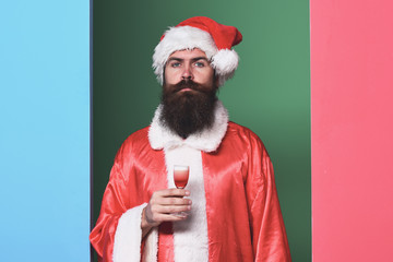 handsome bearded santa claus man