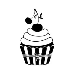 Muffin icon. Cupcake dessert sweet and bakery theme. Isolated design. Vector illustration