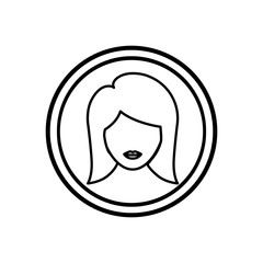 Woman icon. Girl female avatar person and people theme. Isolated design. Vector illustration