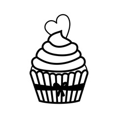 Muffin icon. Cupcake dessert sweet and bakery theme. Isolated design. Vector illustration