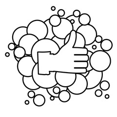 Human hand icon. Finger gesture palm and communication theme. Isolated design. Vector illustration